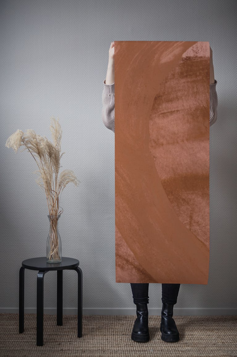 soft strokes mocha mousse wallpaper roll