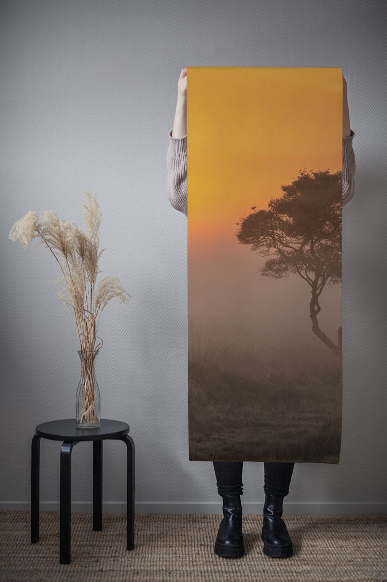 Misty Dawn Silhouette wallpaper roll
