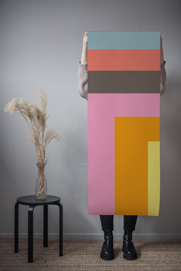Colorful Retro Layered Rainbow wallpaper roll