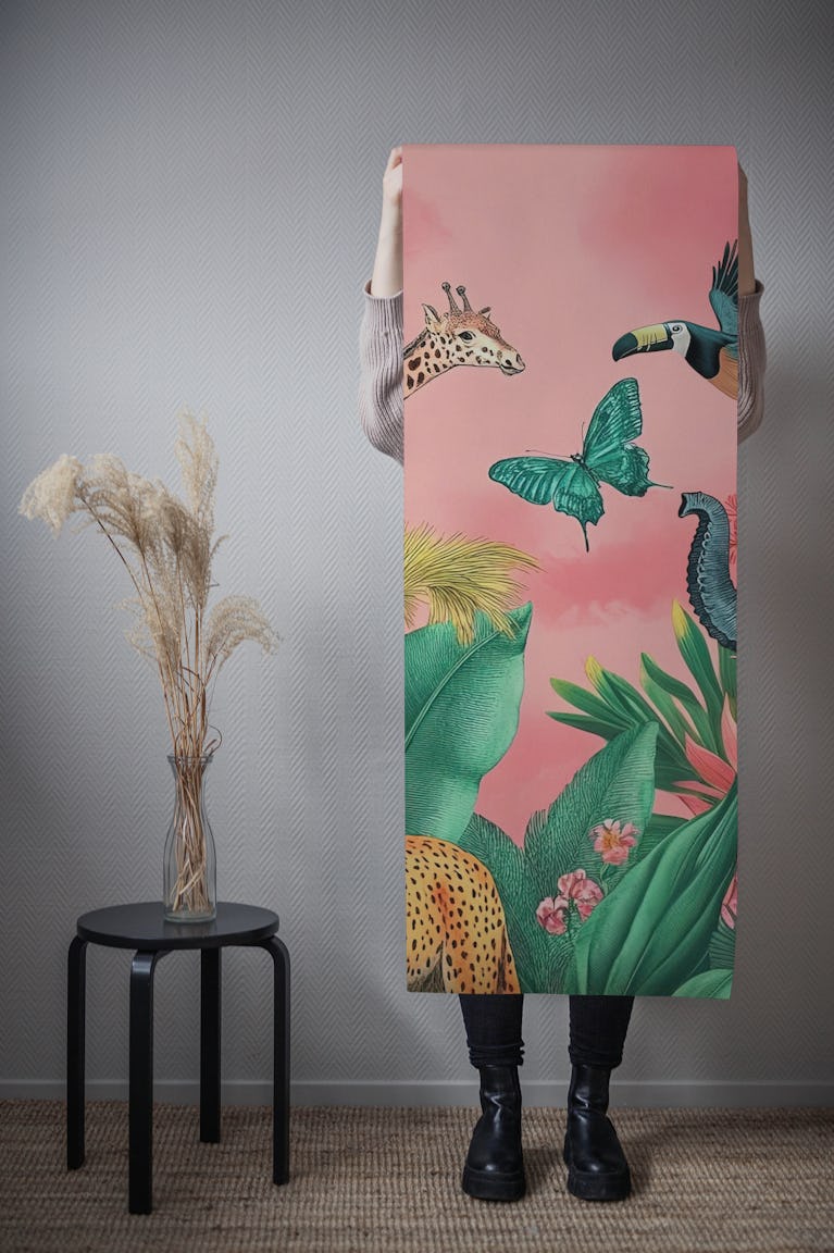 Pink Wild Jungle wallpaper roll