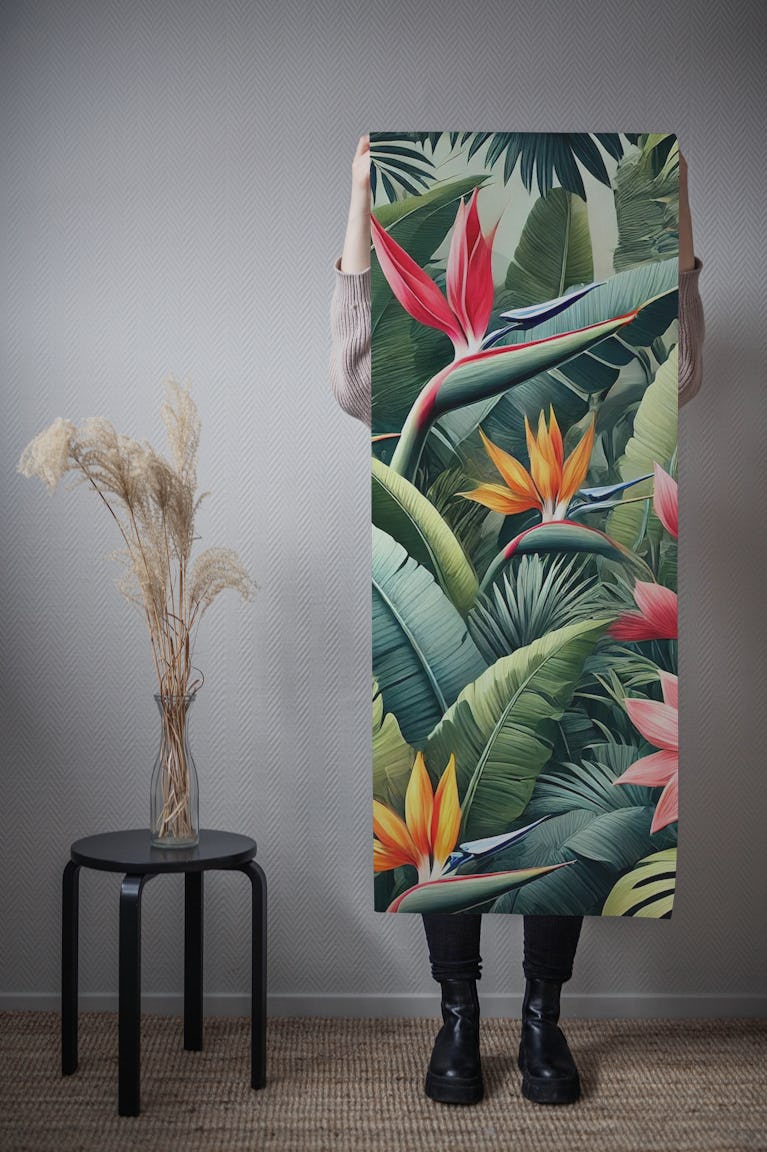 Exotic Jungle Blooms wallpaper roll