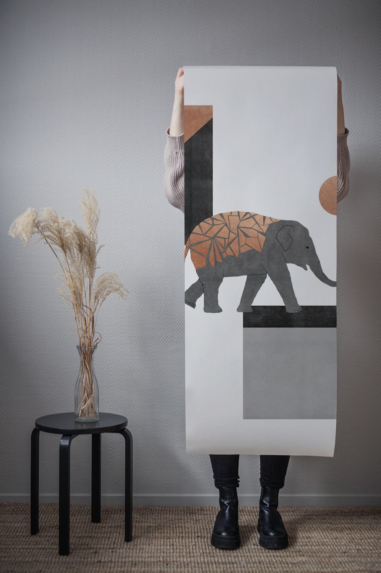 Elephant Mosaic I wallpaper roll
