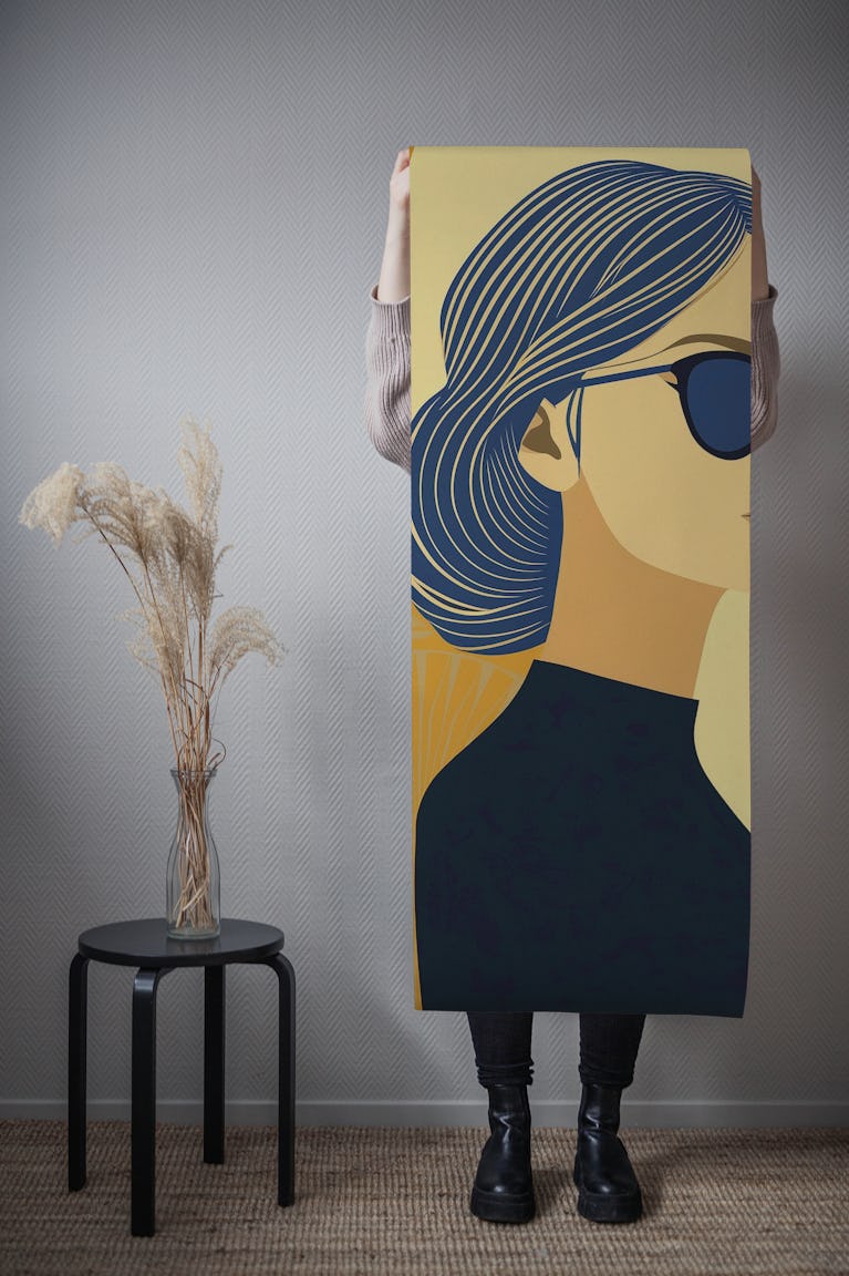 Stylish Retro Portrait wallpaper roll