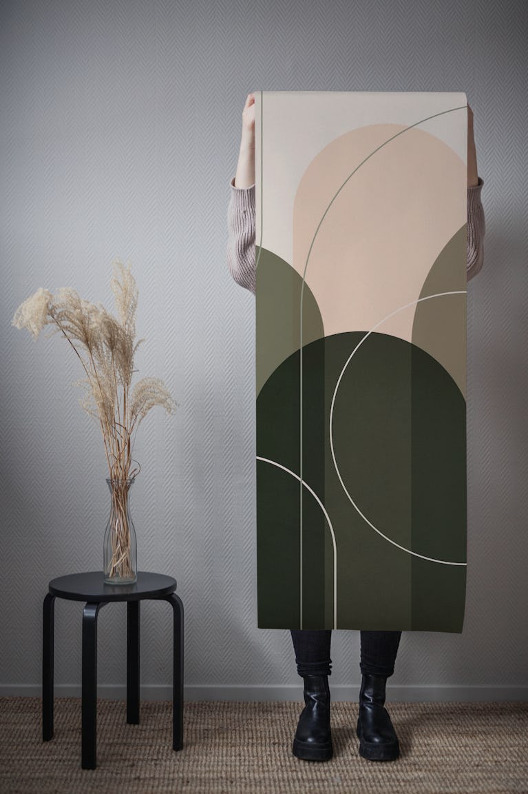 Mid Century Soft Curves wallpaper roll