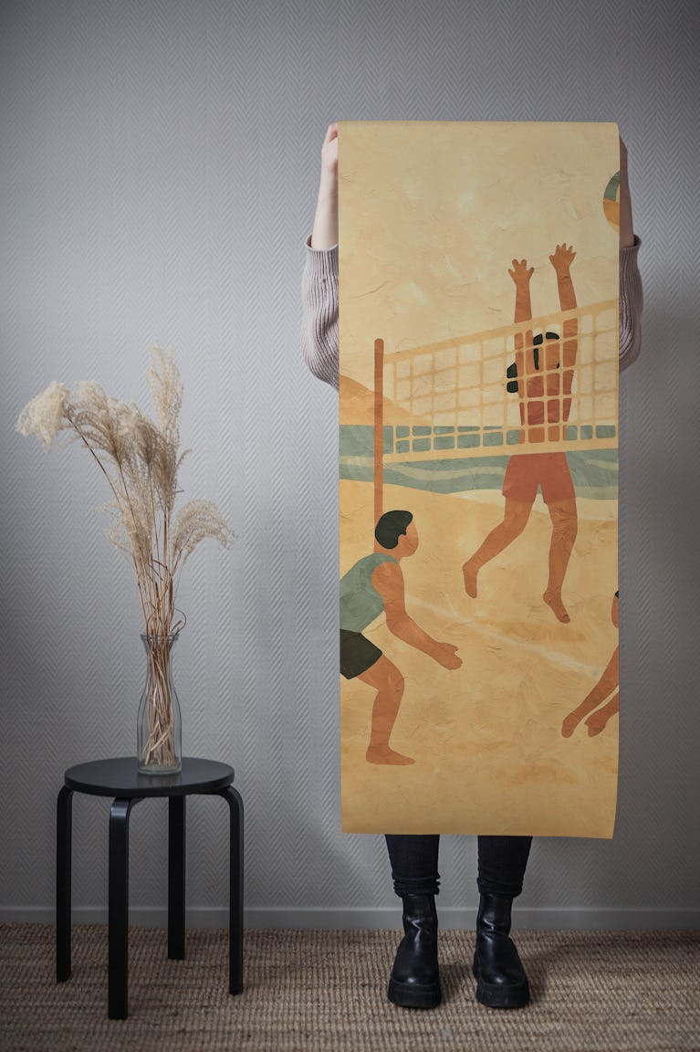 Tropical Beach Volleyball wallpaper roll