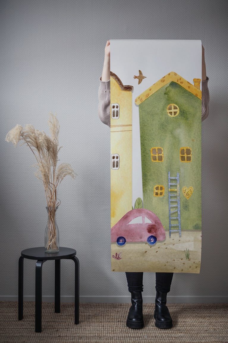 Colorful Homefront Art Design wallpaper roll