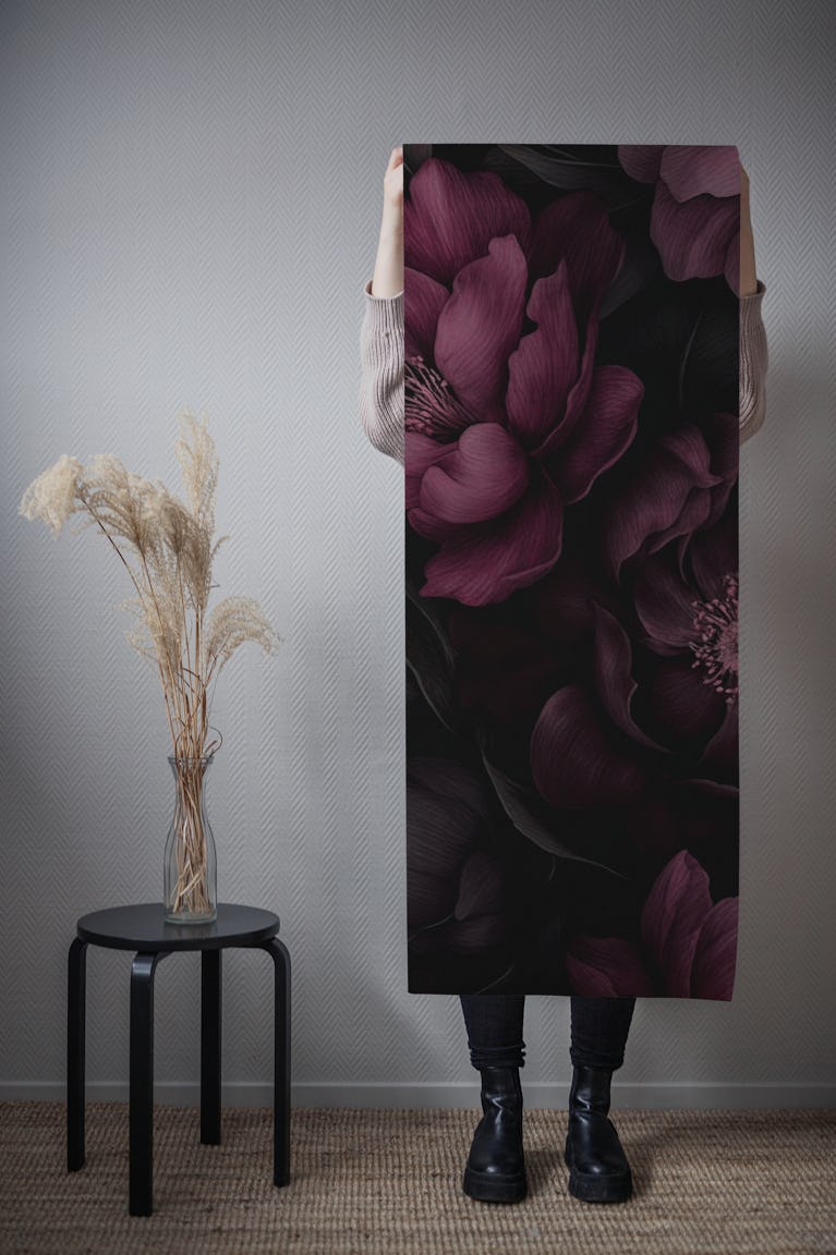 Nocturnal Mauve Gothic Garden Grace wallpaper roll