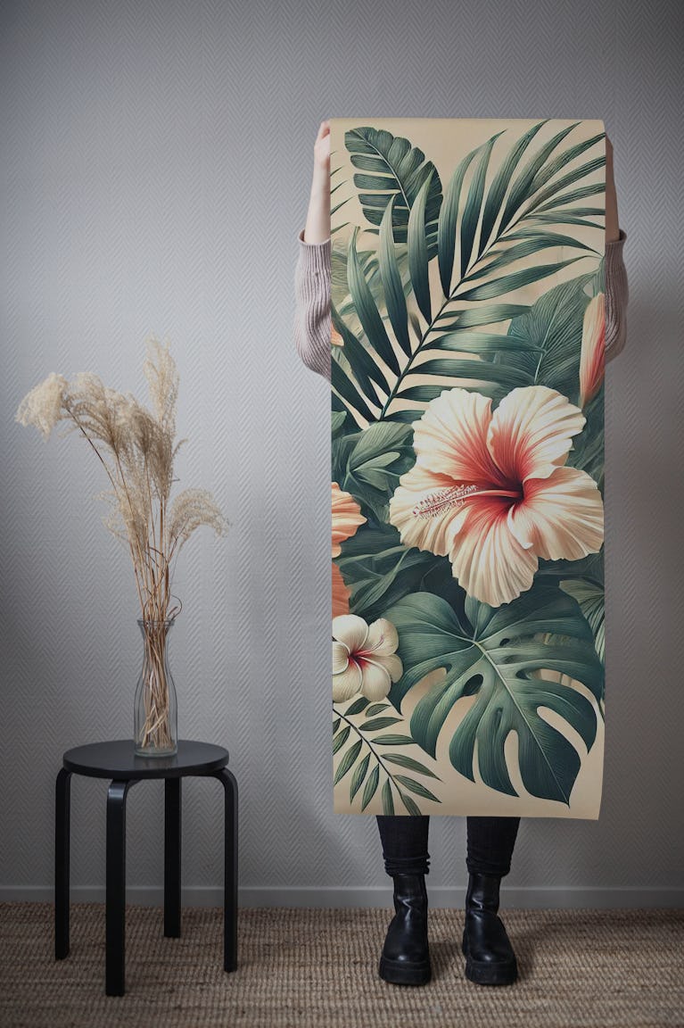 Hibiscus Tropical Grace wallpaper roll