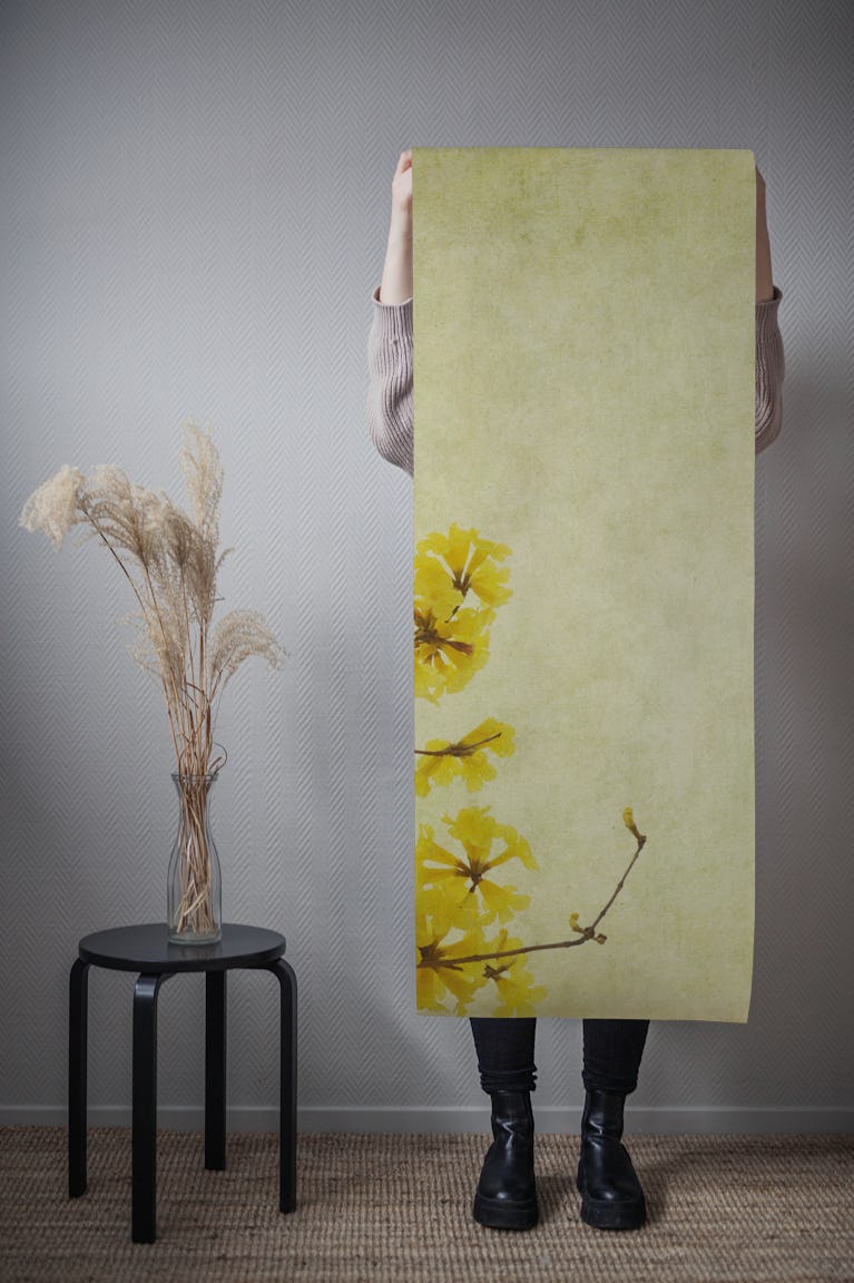 Yellow Flower Elegance wallpaper roll