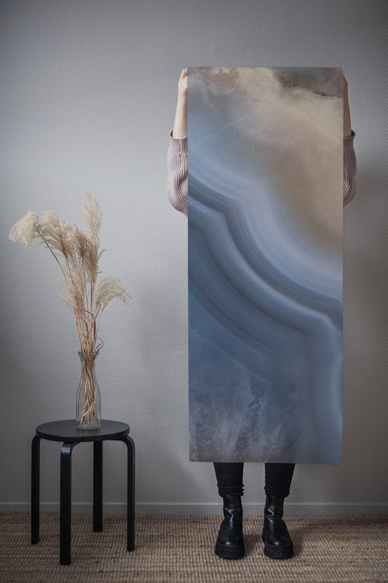 blue natural marble wallpaper roll