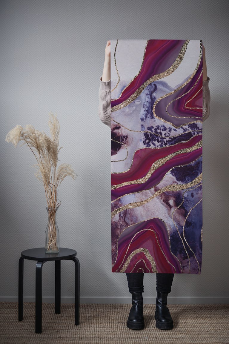 Liquid Marble Agate Glitter 10 wallpaper roll