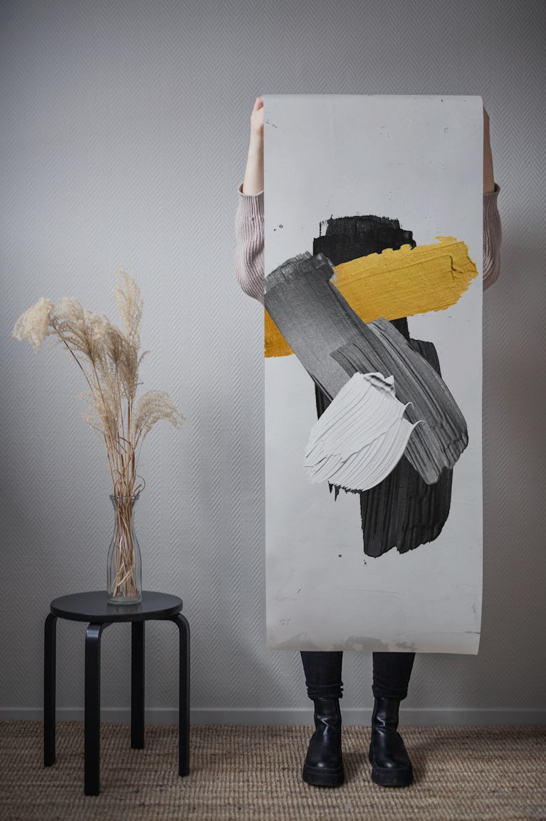 Brush Ink Gold II wallpaper roll