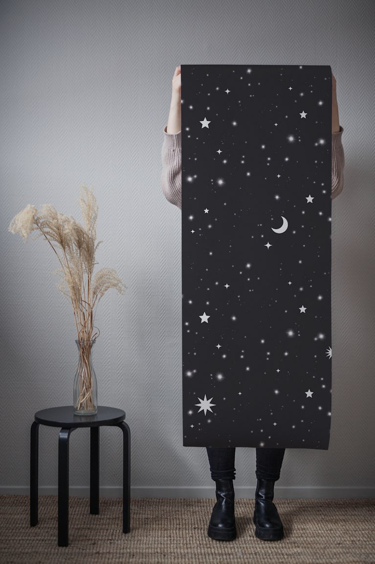 Starry Night in Black wallpaper roll