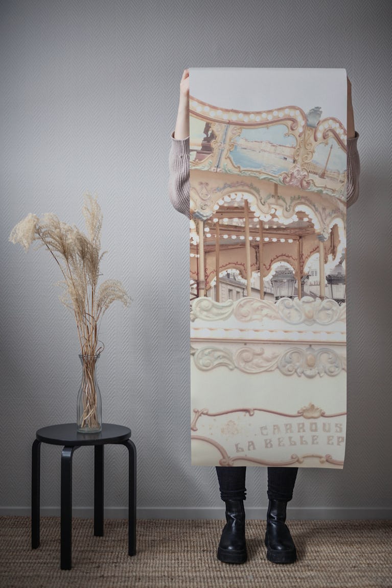 Paris Carousel Photography wallpaper roll