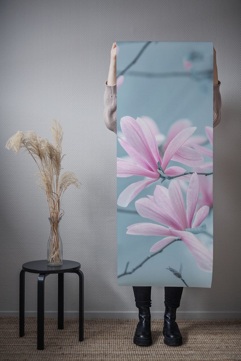 Magnolia flowers wallpaper roll