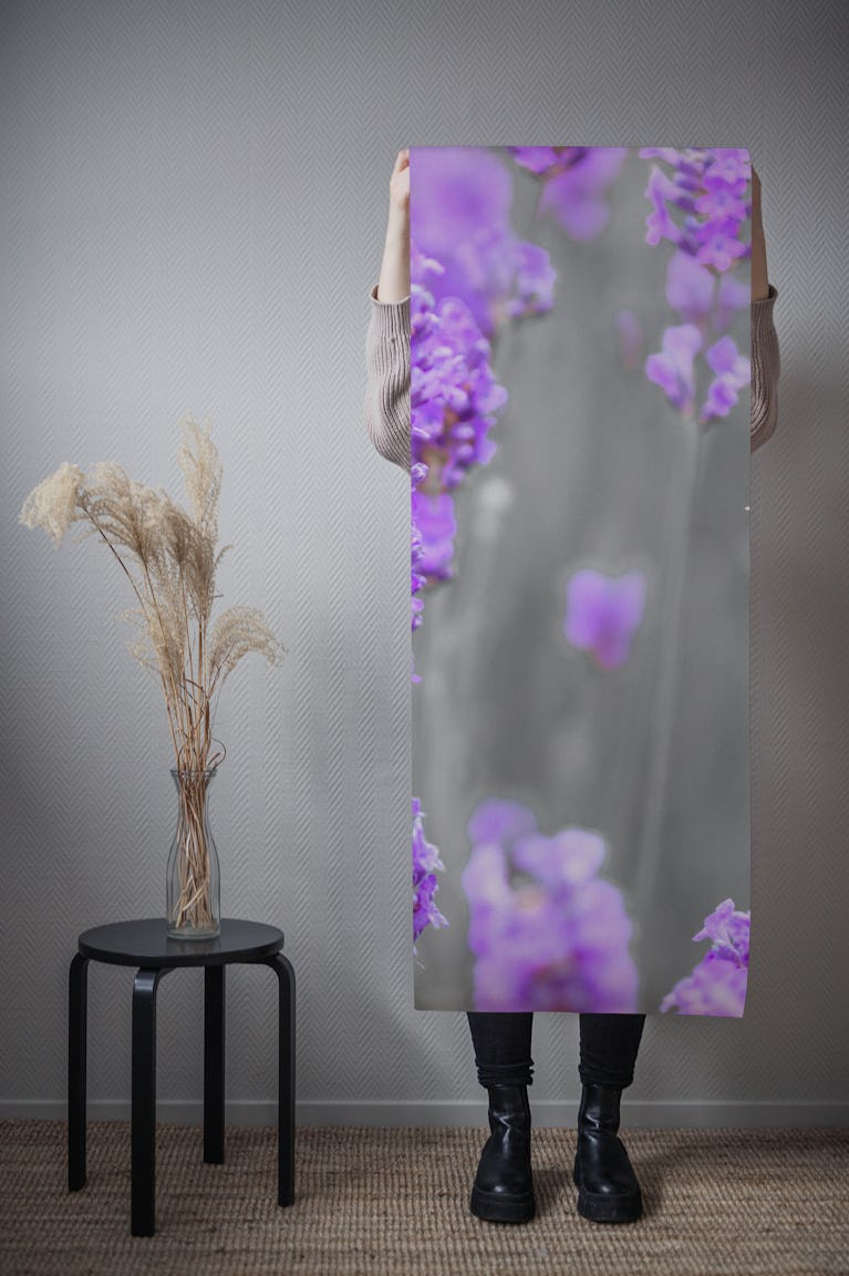 Butterfly Lavender flowers wallpaper roll