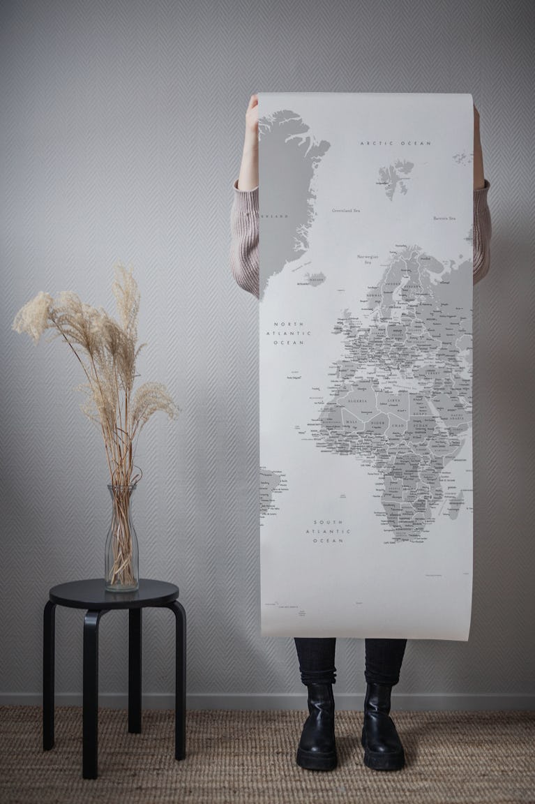 Detailed world map Granit wallpaper roll