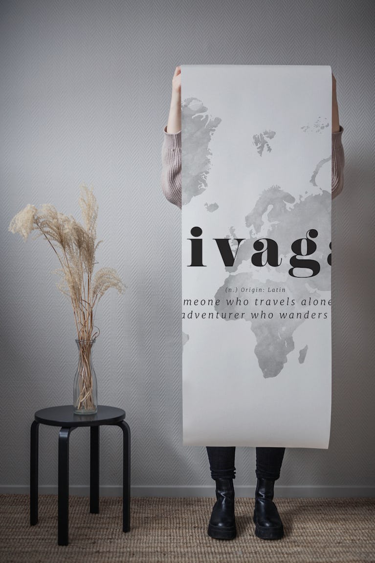 Solivagant world map wallpaper roll