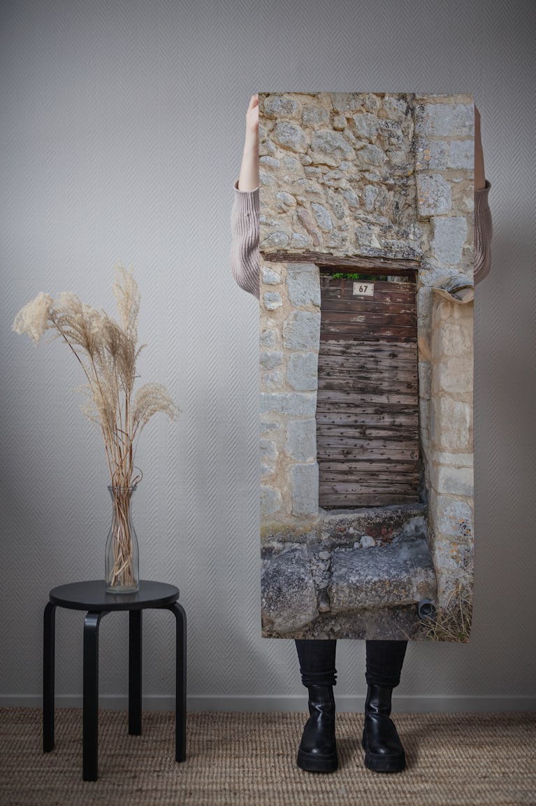 Old Rustic Door In France wallpaper roll