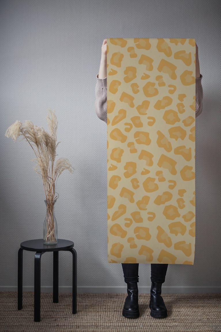 Modern Leopard Print Yellow wallpaper roll