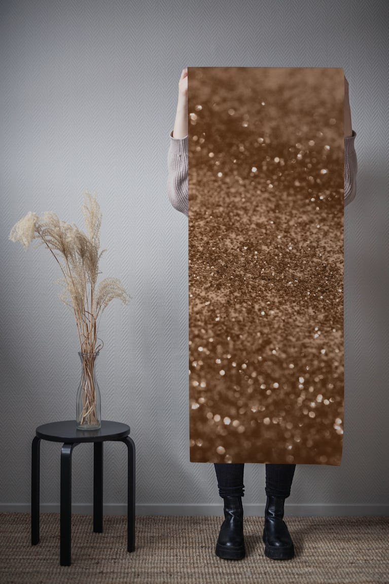 Sparkling Gold Brown Glitter 2 wallpaper roll
