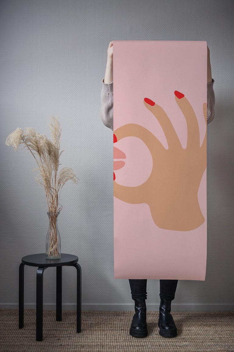 Coffee hands wallpaper roll