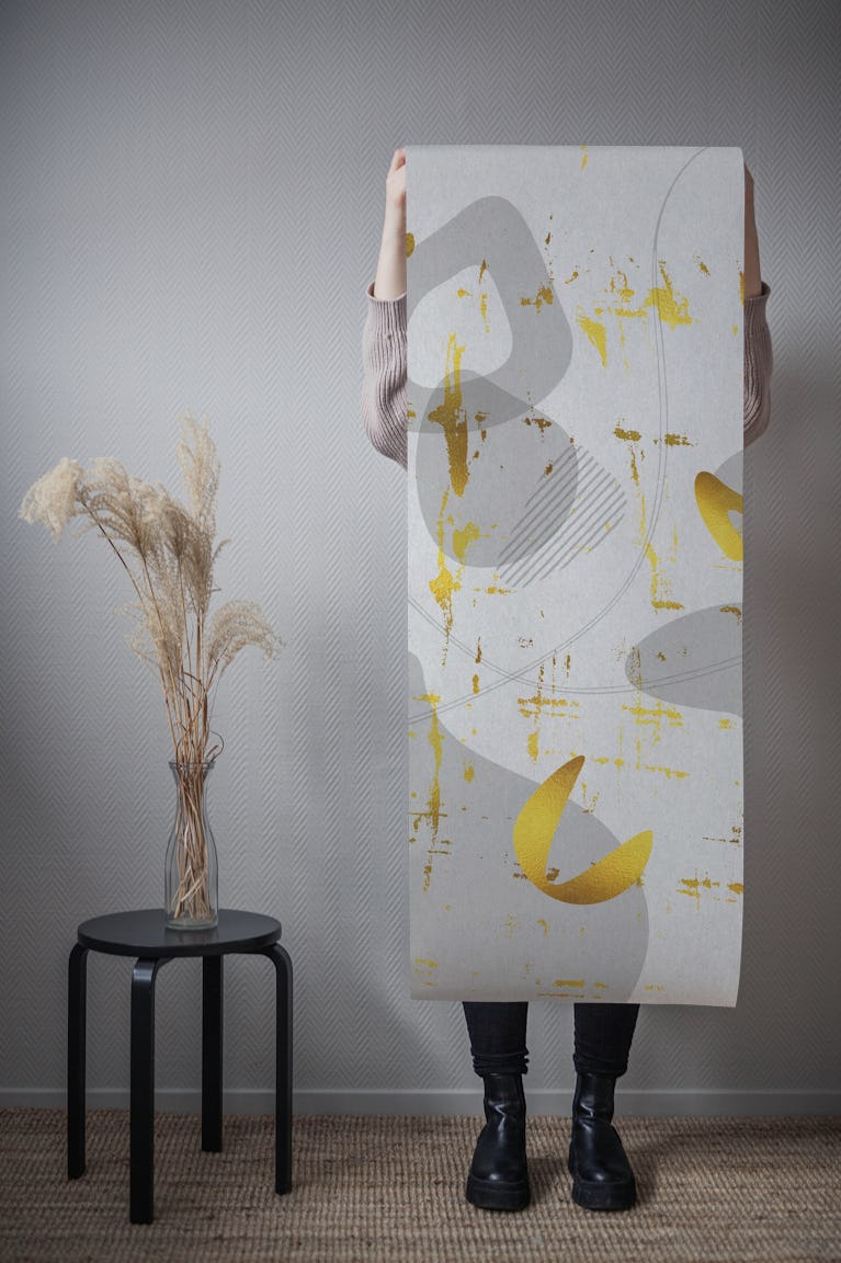Mid-Century Vintage No 3 gold wallpaper roll