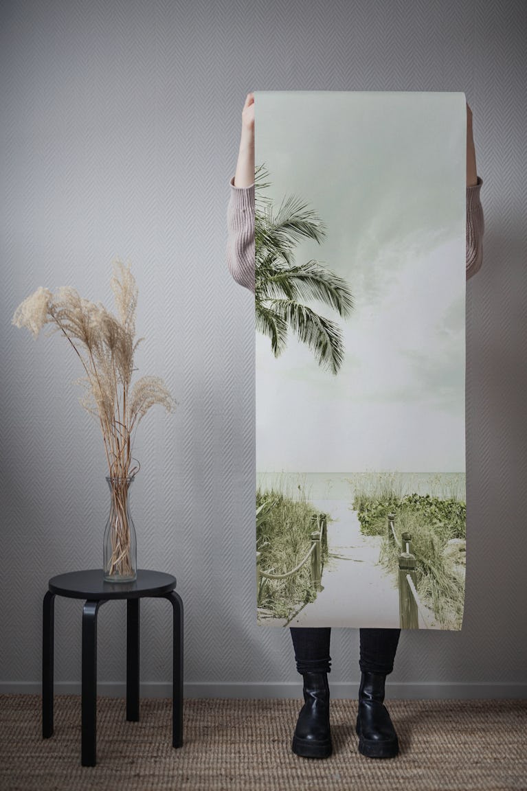 Alone at the beach - Vintage wallpaper roll