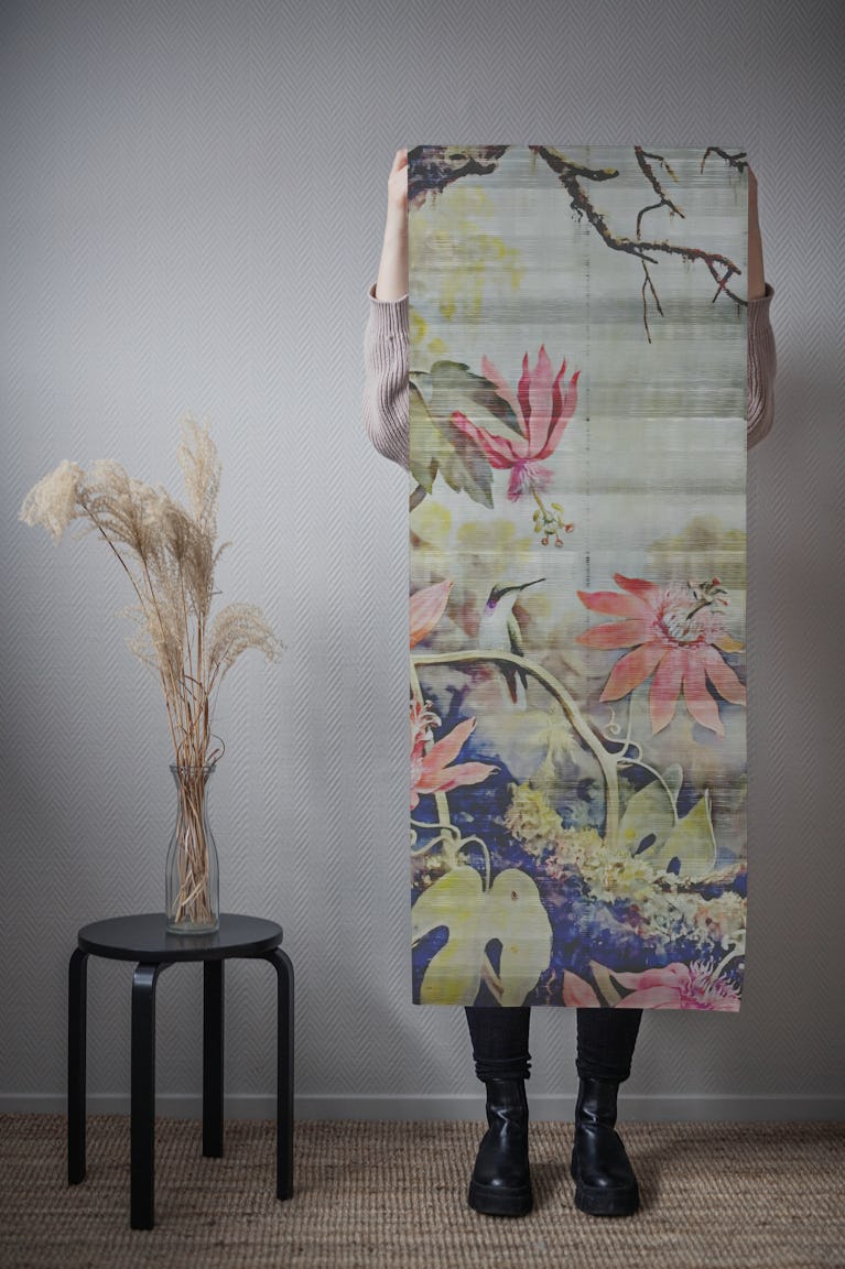 Tropics on Hand Drawn Silk wallpaper roll