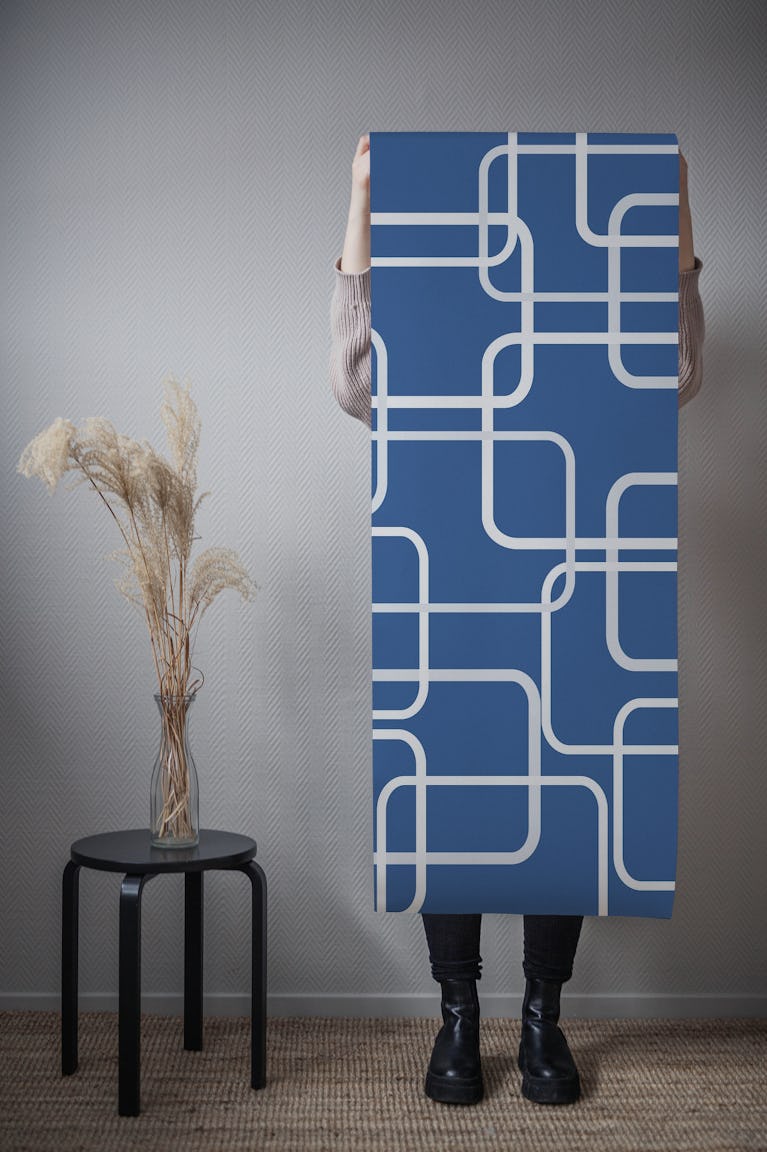 Midcentury Blue wallpaper roll