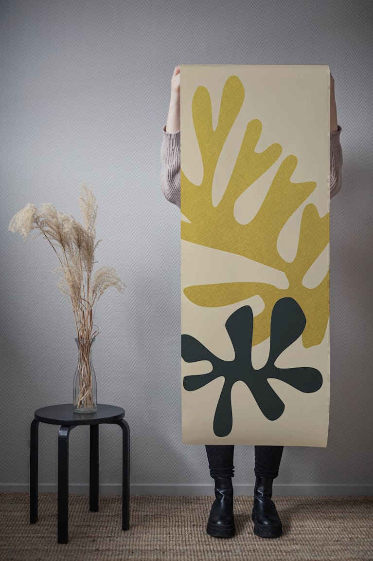 Golden Leaves Luxe Henry Matisse Style wallpaper roll