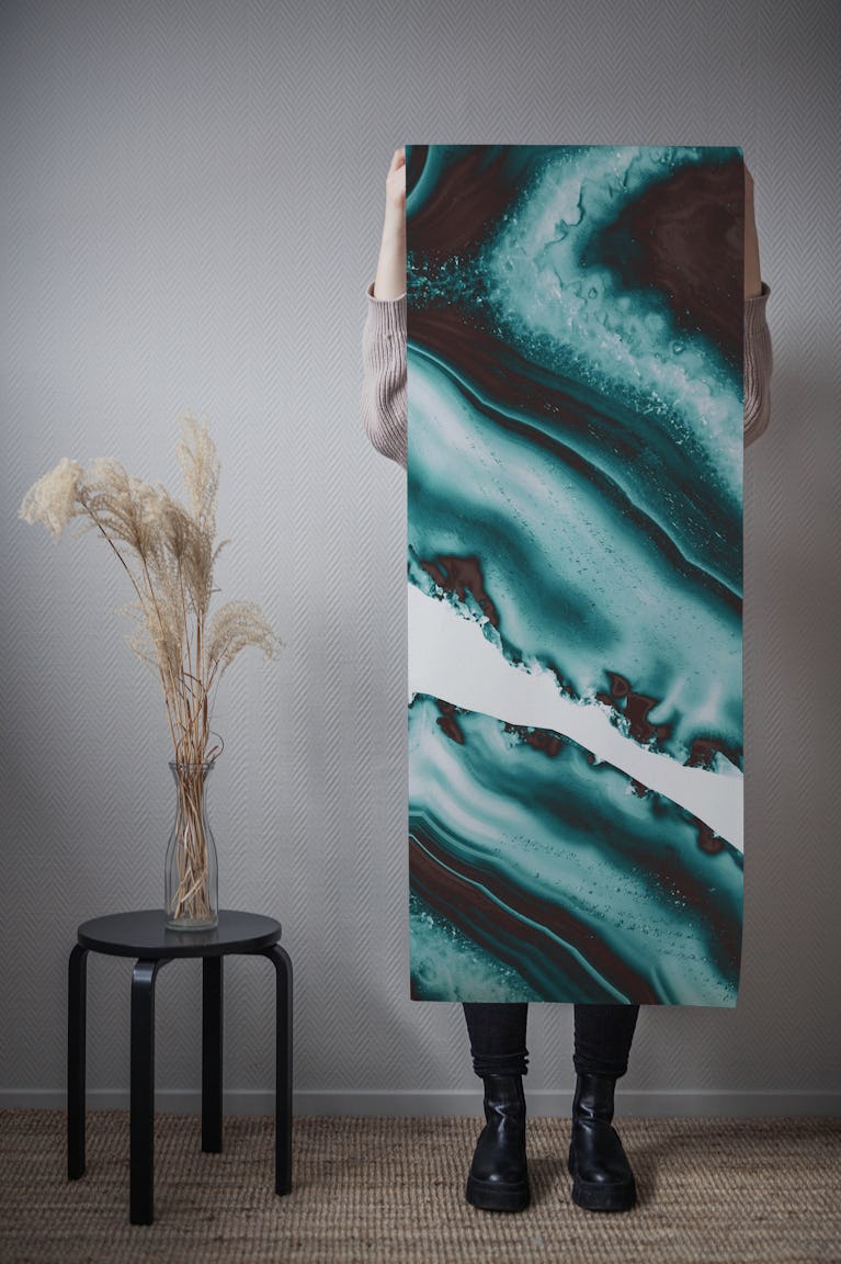 Turquoise Brown Agate 1 wallpaper roll