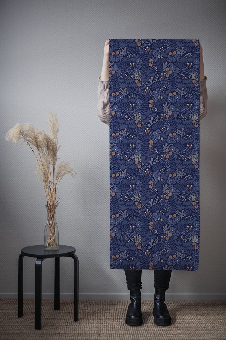 Flo Dark Blue wallpaper roll