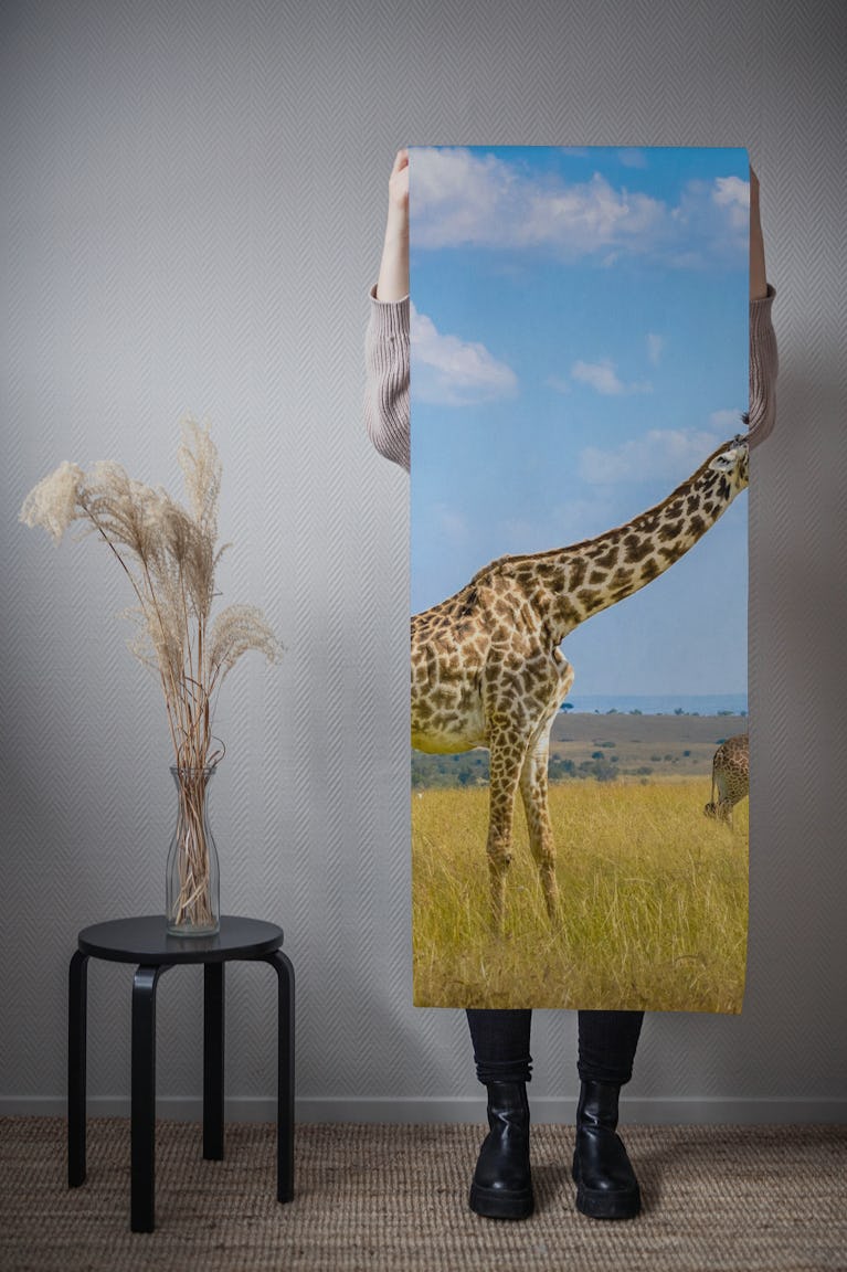 Trio Giraffes wallpaper roll
