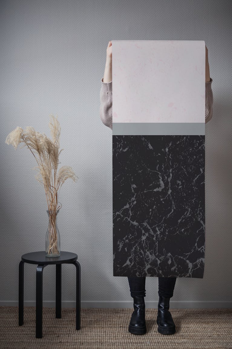 Gray Black Marble Pink 1 wallpaper roll