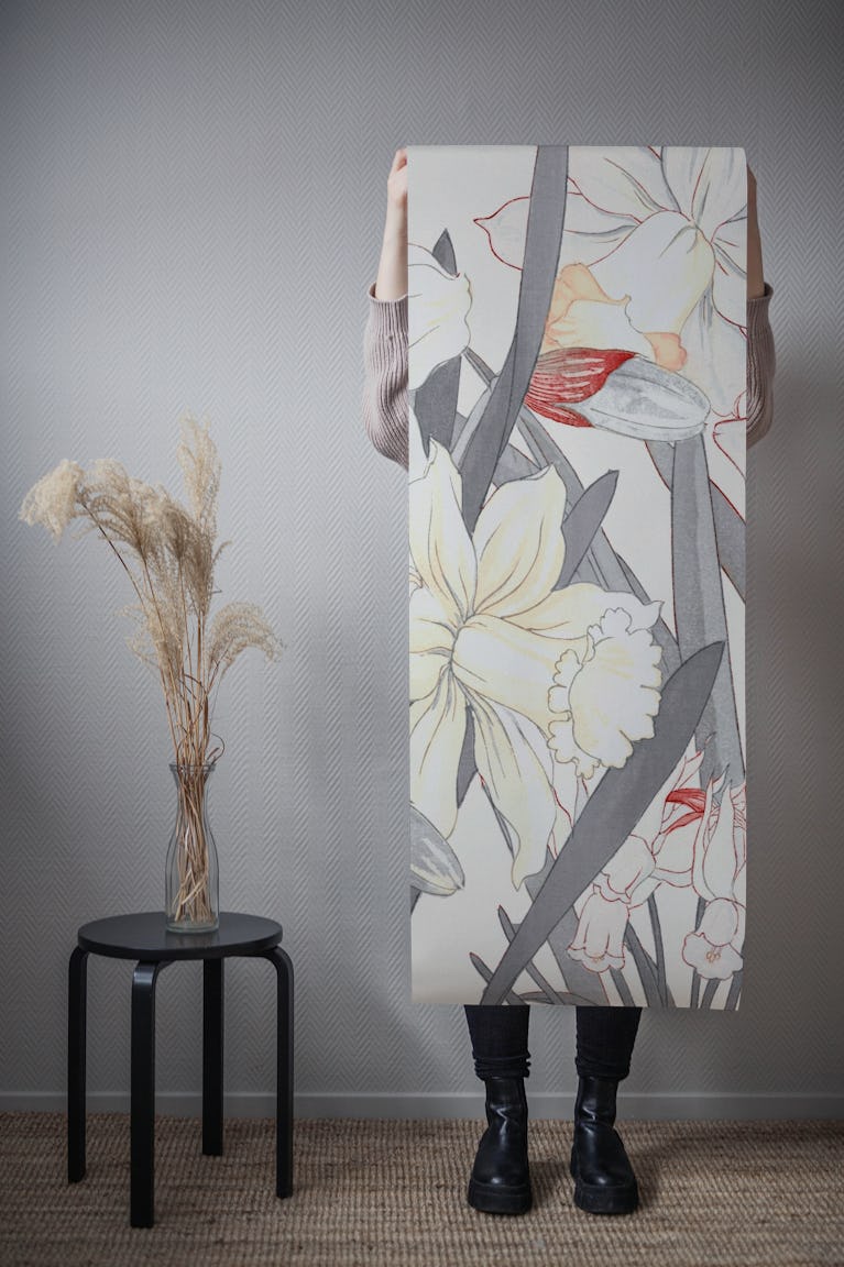 Pastel Scandinavian Floral wallpaper roll