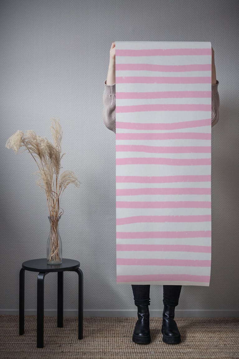 Pink Stripes Horizontal wallpaper roll