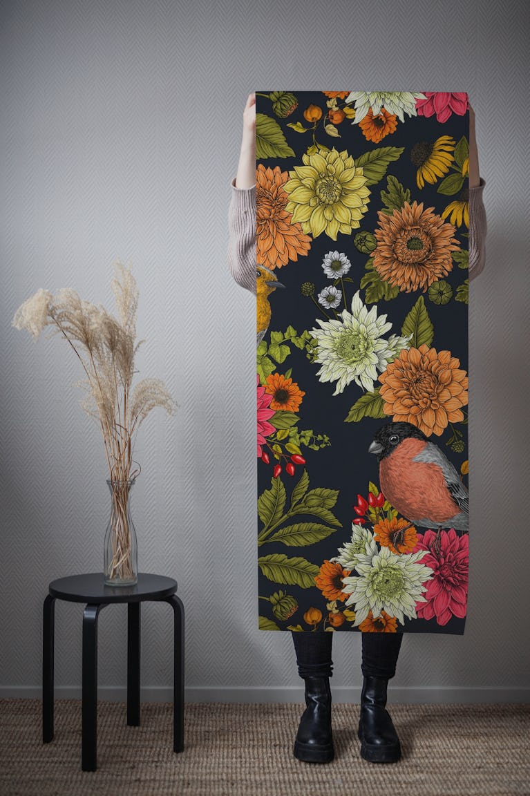 Garden birds and flowers 3 wallpaper roll