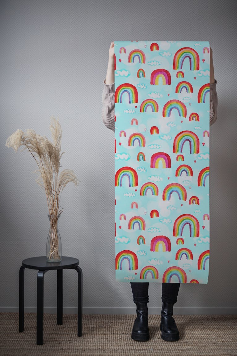 Watercolor Rainbows 8 wallpaper roll