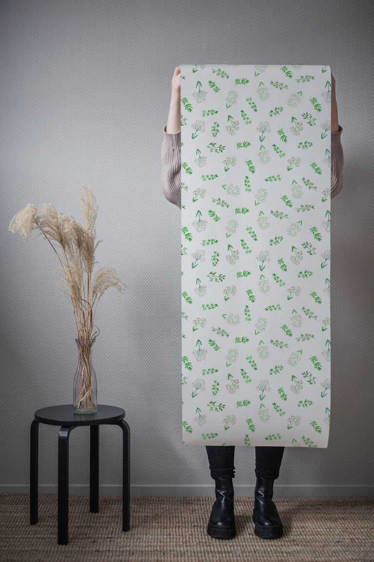 Wild Flowers pattern wallpaper roll