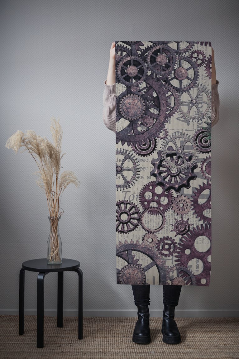 Steampunk Gears wallpaper roll