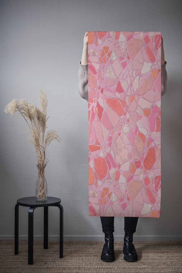 Pastel Pink Terrazzo wallpaper roll