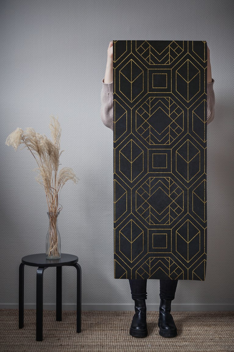 Abstract Art Deco Black wallpaper roll