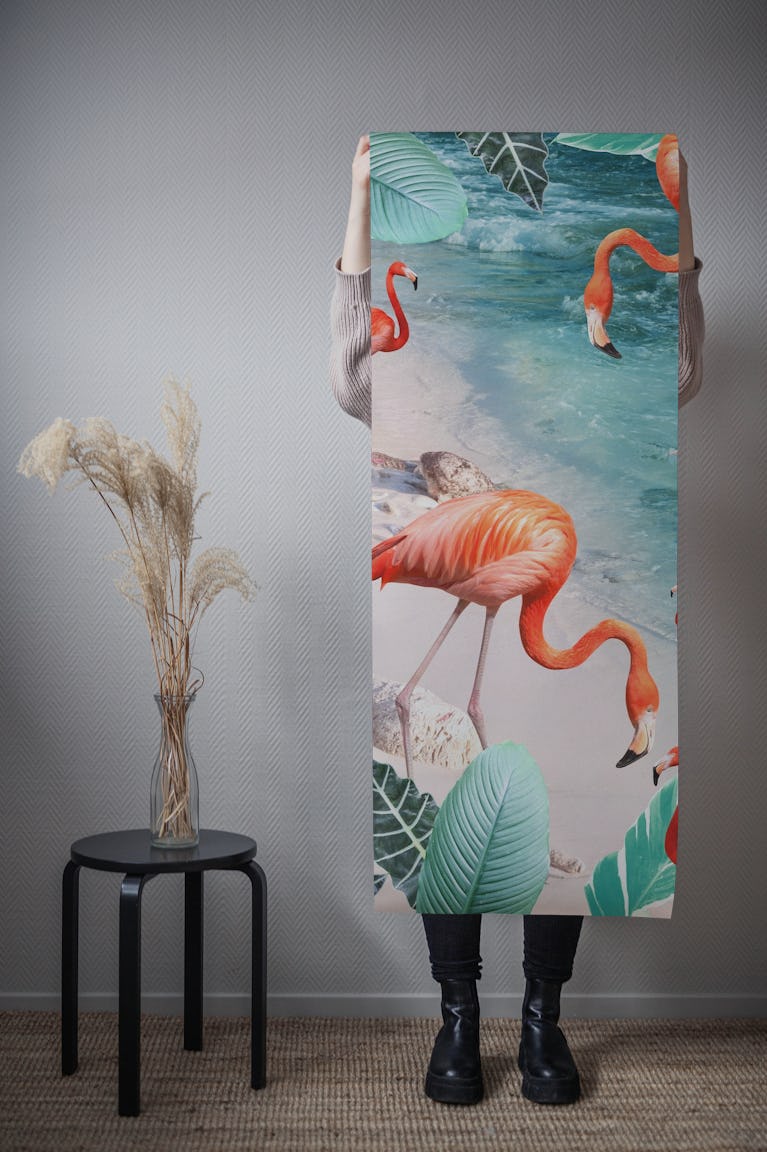 Caribbean Flamingo Dream 1 wallpaper roll