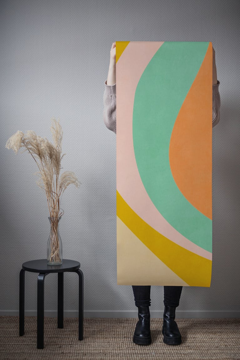 Mid century modern pastel 2 wallpaper roll