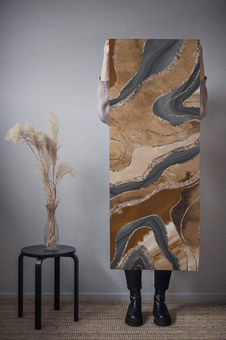 Earthy Marble Agate Gold 1 wallpaper roll