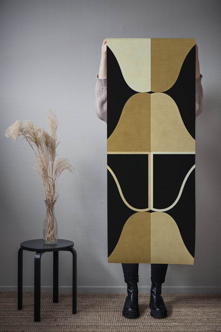 Mid Century Organic Gold wallpaper roll