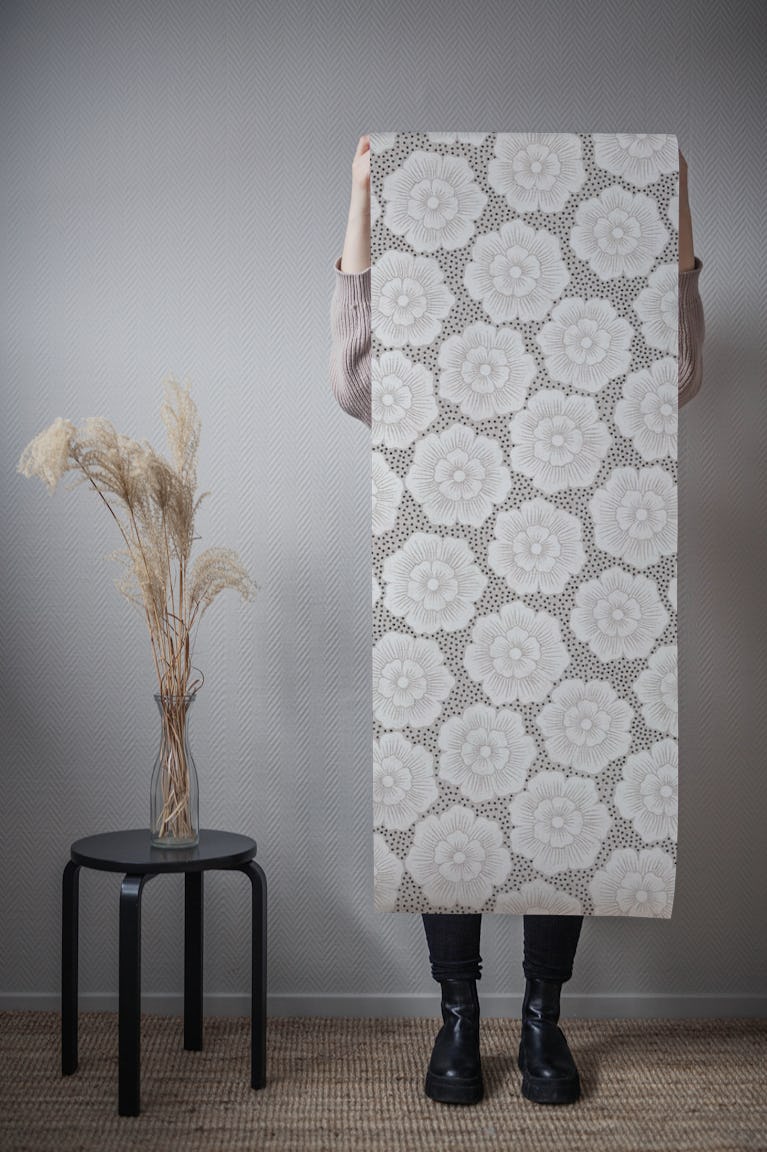 Lucy Floral White wallpaper roll