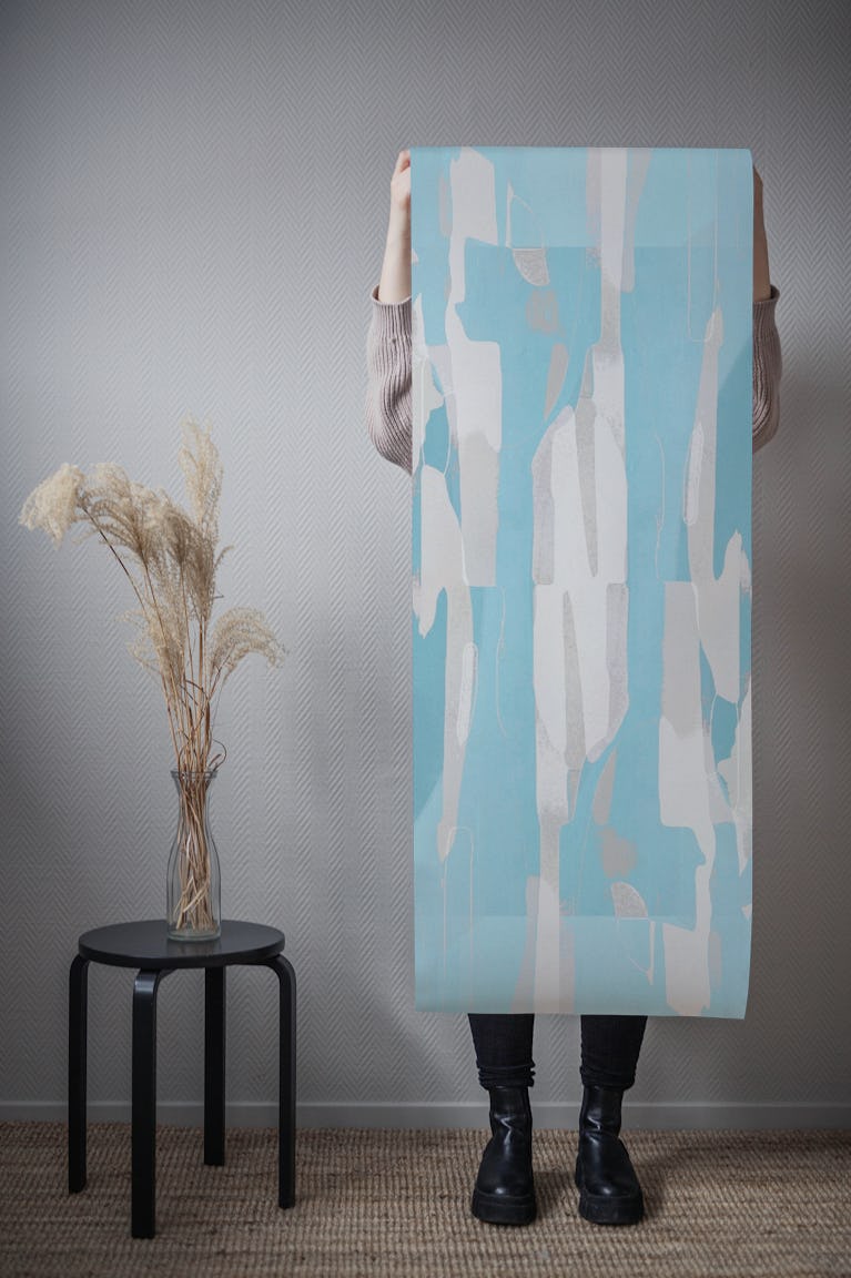 Abstract Composition Grey Blue wallpaper roll