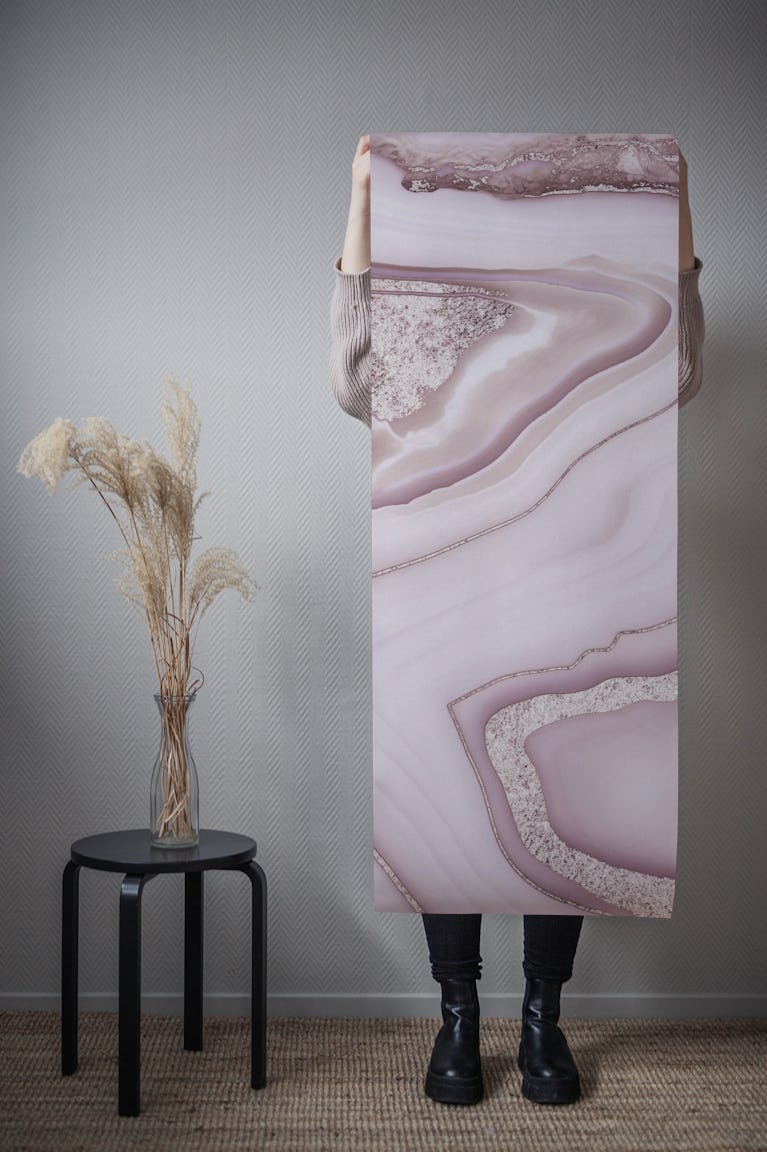 Blush Pink Rose Gold Marble wallpaper roll